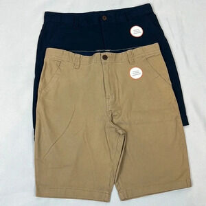 NEW‎ Wonder Nation Two Pair Of Shorts Kahki Size 16H/Navy Blue Size 14H